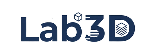 i want a simple logo for my online store with one color for one word "Lab3D" it is about printer 3D